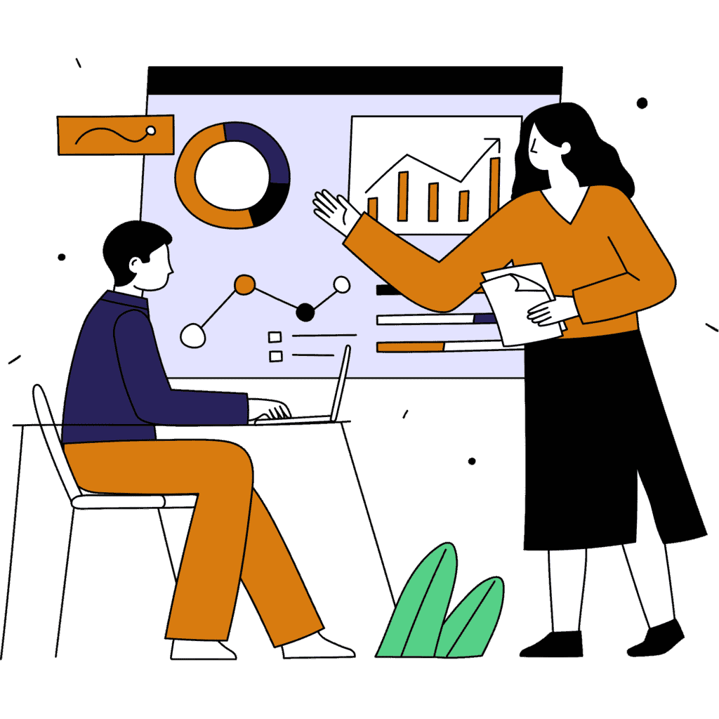 2 personen met analysebord - Tableau d'analyse avec 2 personnes - 2 people with analysis board