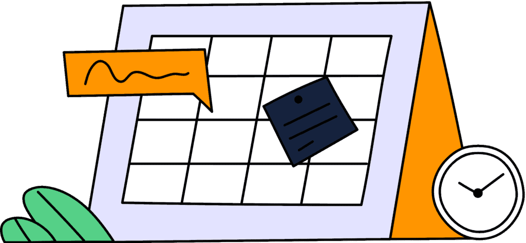 Kalender met afspraken en klok - Calendrier avec rendez-vous et horloge - Calendar with appointments and clock