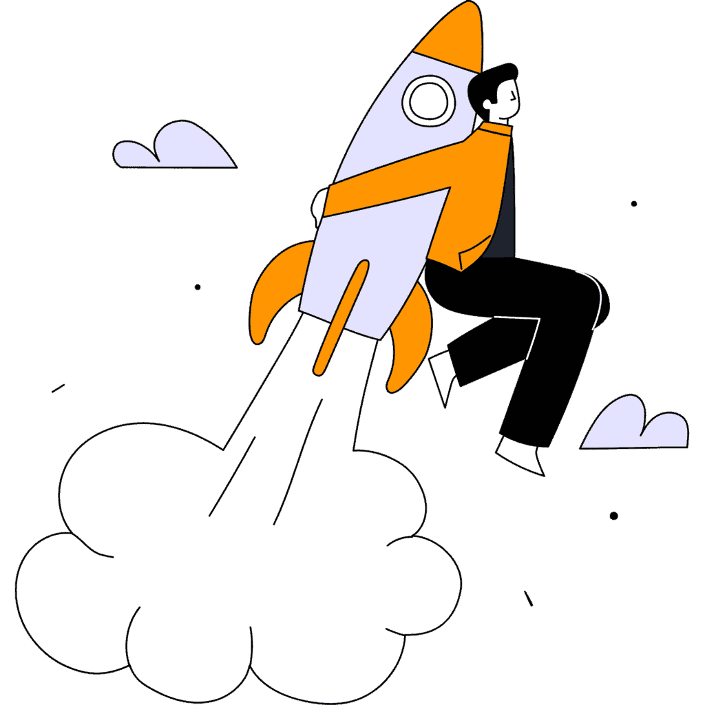 Persoon met raket op de rug - Personne avec une fusée sur le dos - Person with rocket on back