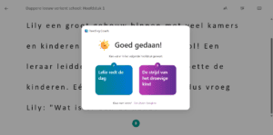 Scherm leesvoortgang - kiezen hoe het verhaal verder gaat