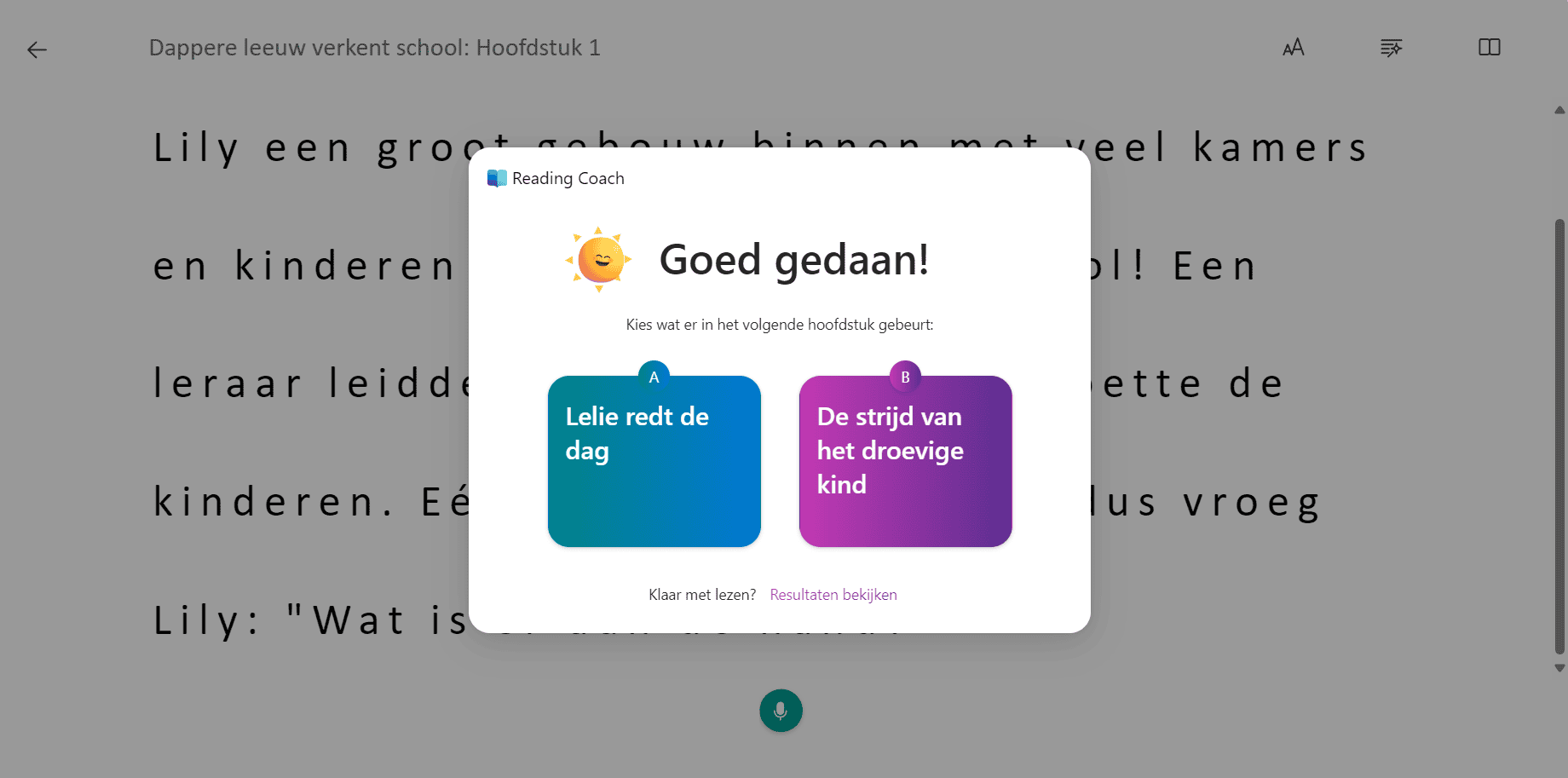 Keuzeoptie na voltooien 