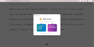 Coach de Lecture - Écran choisir le chapitre suivant
