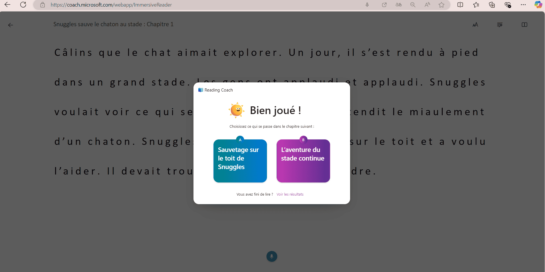 Option après l’achèvement